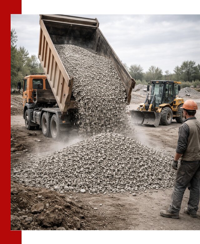 Доставка щебня в Мегионе крупными и мелкими фракциями