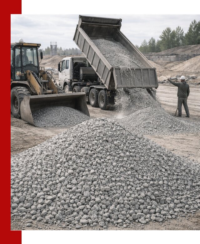 Доставка известнякового щебня фр. 5–20 в Мегионе