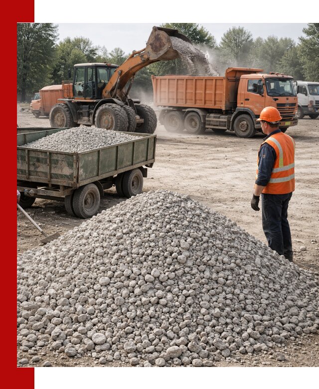 Доставка известнякового щебня фракция 20–40 в Мегионе