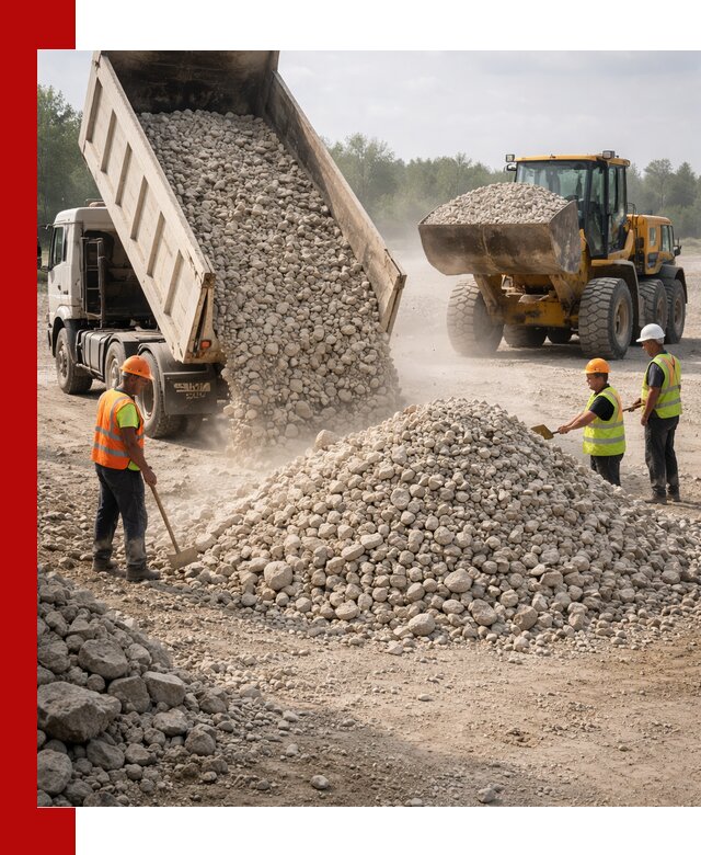 Доставка известнякового щебня фр. 40-70 в Мегионе