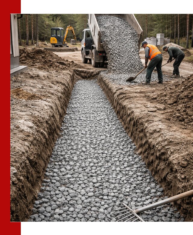 Щебень для дренажа с доставкой в Мегионе высокого качества