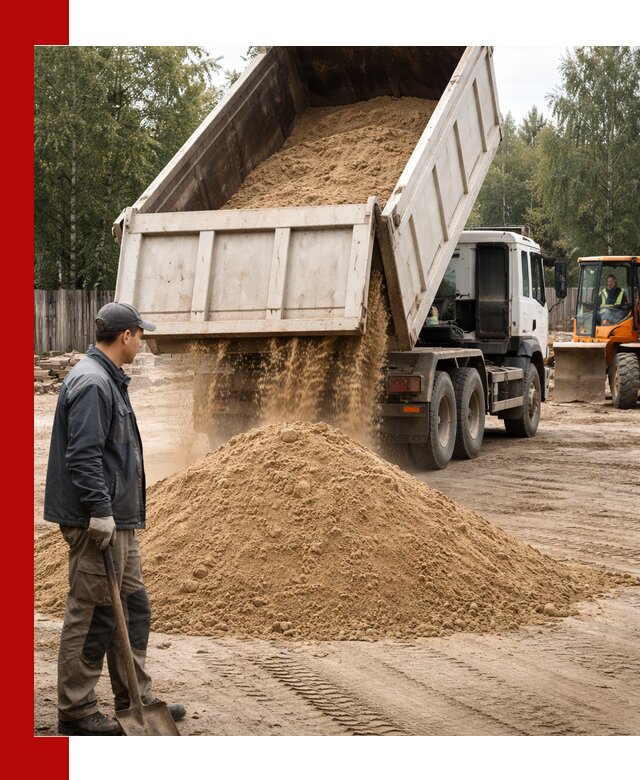 Доставка и продажа песка с разгрузкой в Мегионе