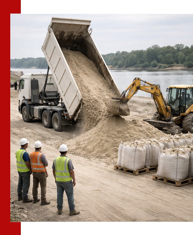 Доставка речного песка в Мегионе самосвалами и погрузкой