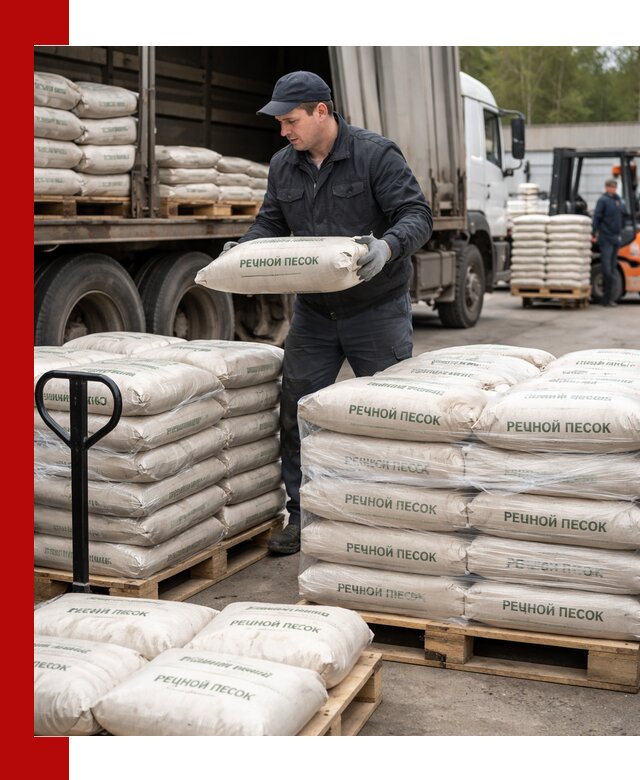 Речной песок в мешках с доставкой в Мегионе