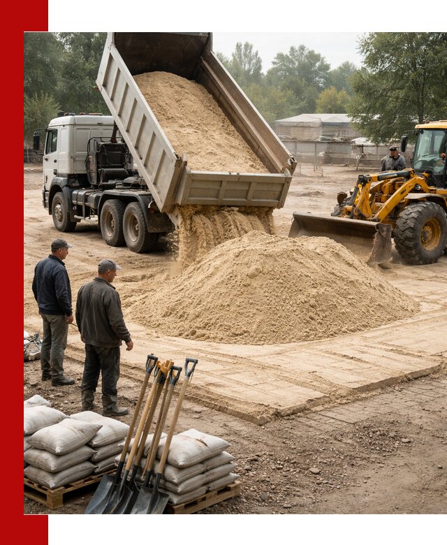 Доставка мытого песка в Мегионе с самосвалами по выгодной цене