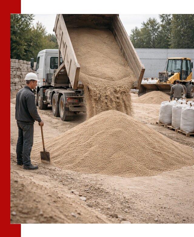 Кварцевый песок фракция 0–3 мм с доставкой в Мегионе