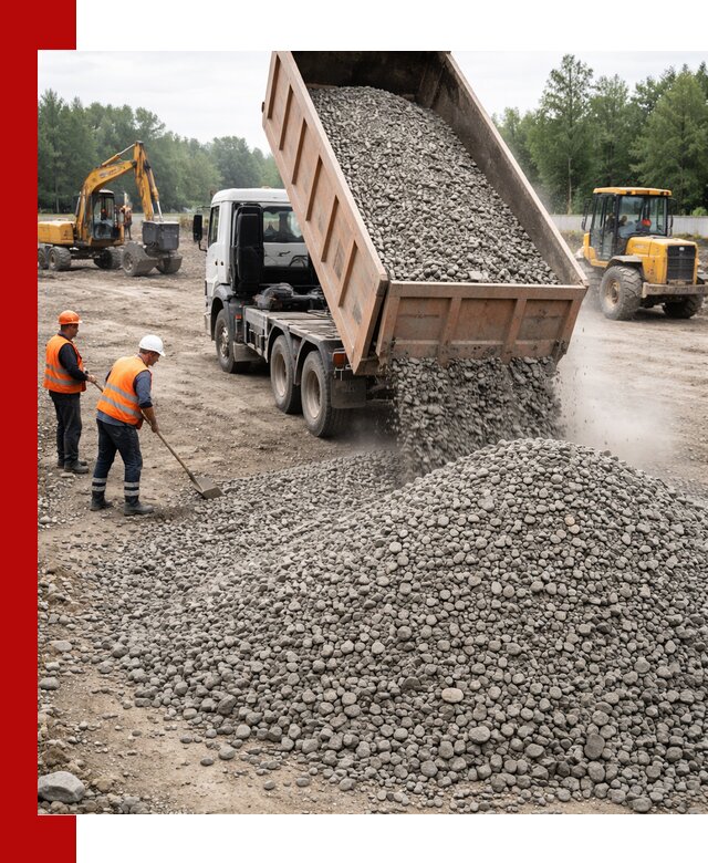 Доставка гравия фракции 40-70 в Мегионе оптом и в розницу