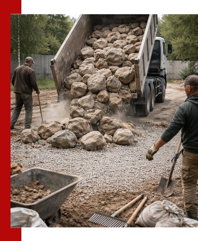 Доставка и укладка булыжника в Мегионе