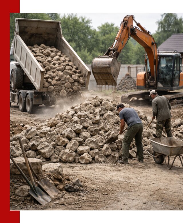 Доставка и разгрузка бутового камня в Мегионе