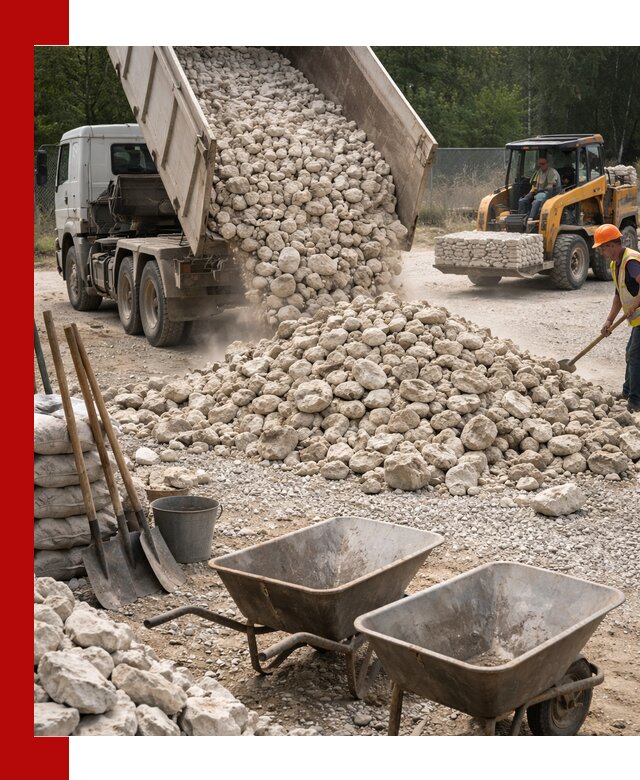 Доставка и продажа бутового известнякового камня в Мегионе