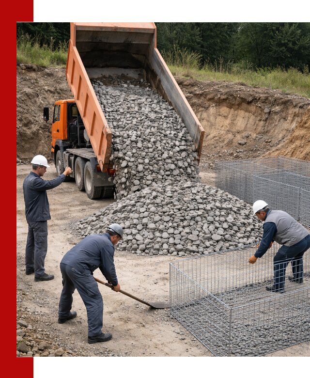 Камень для габионов с доставкой в Мегионе быстро и надёжно