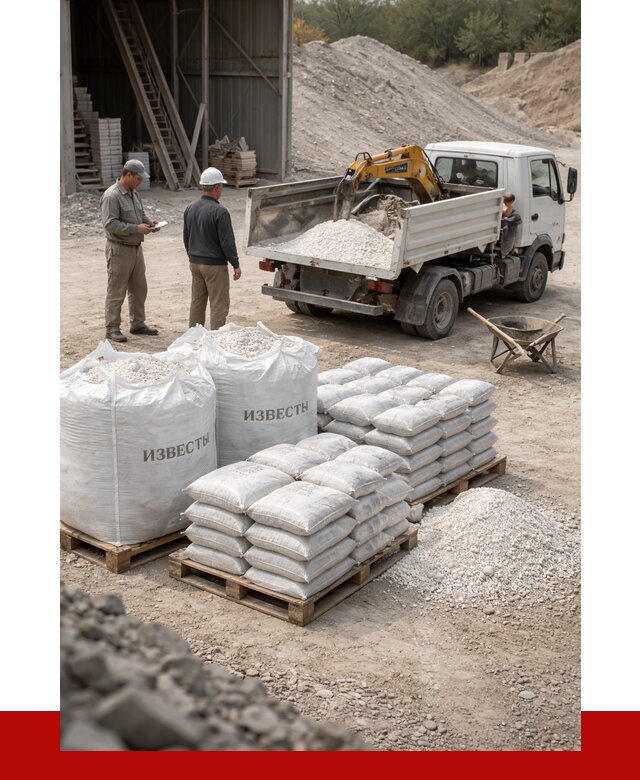 Известь строительная в Мегионе с доставкой от 4379 р. | ПРОНЕРУДМго