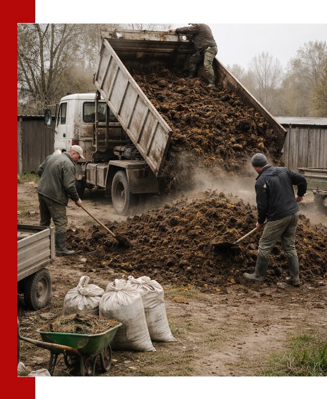 Доставка коровьего навоза самосвалом в Мегионе