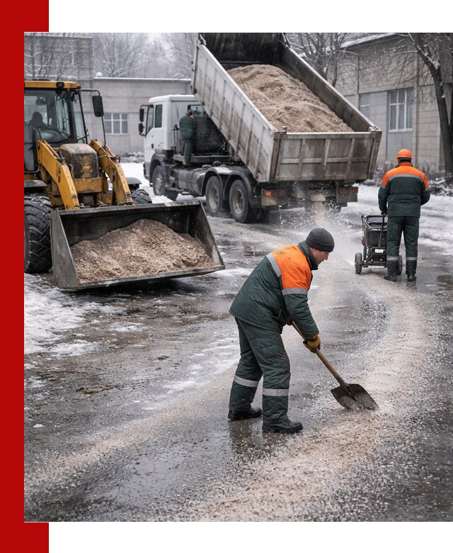 Реагент против гололеда с доставкой и нанесением в Мегионе