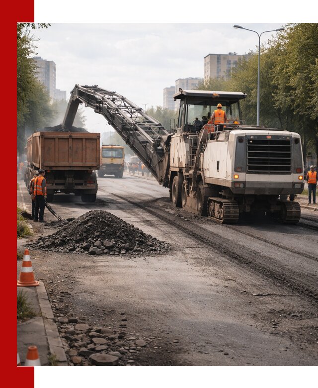 Фрезерованный асфальт в Мегионе — удаление и вывоз старого покрытия