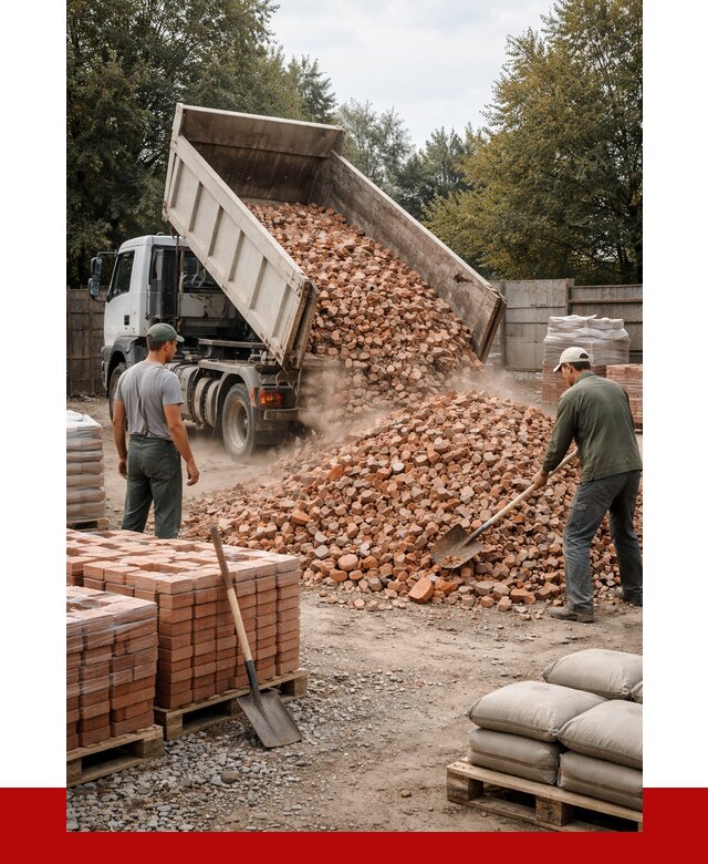 Бой кирпича в Мегионе с доставкой от 4379 руб/куб | ПРОНЕРУДМго