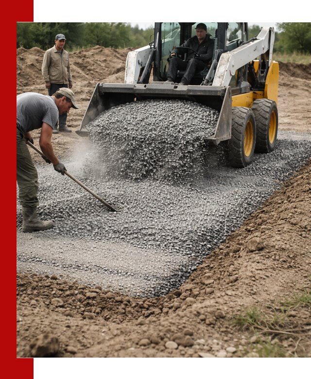 Устройство щебеночной подушки в Мегионе для дорог и фундаментов